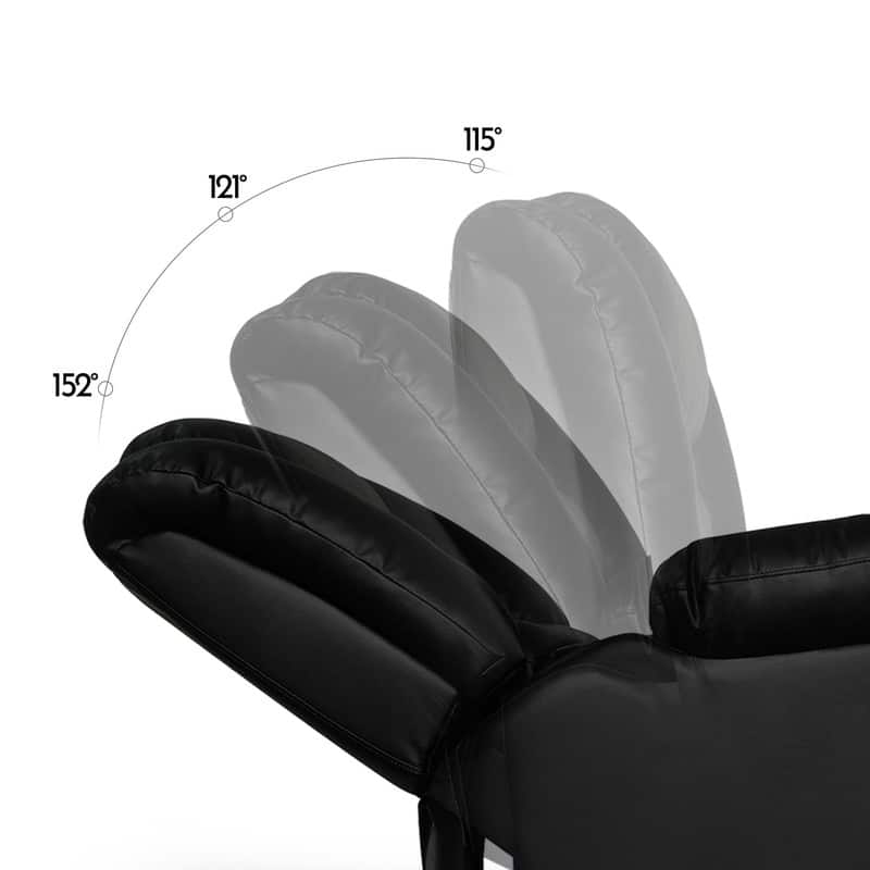 119''W 7-Seat Faux Leather Manual Recliner Large Sectional Reclining Sofa
