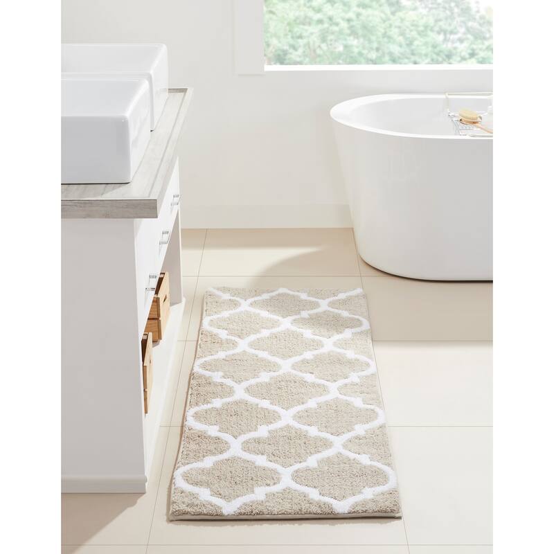 Better Trends Marrakesh Reversible 100% Polyester Tufted Bathroom Rugs – Ultra Soft, Water Absorbent, Machine Washable Bath Mats