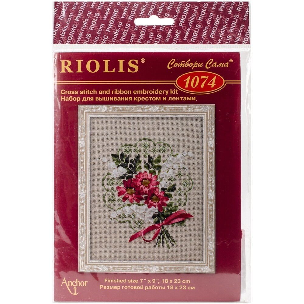 Pink Rose On Green~counted cross stitch pattern #1681~Flower Floral Garden Chart