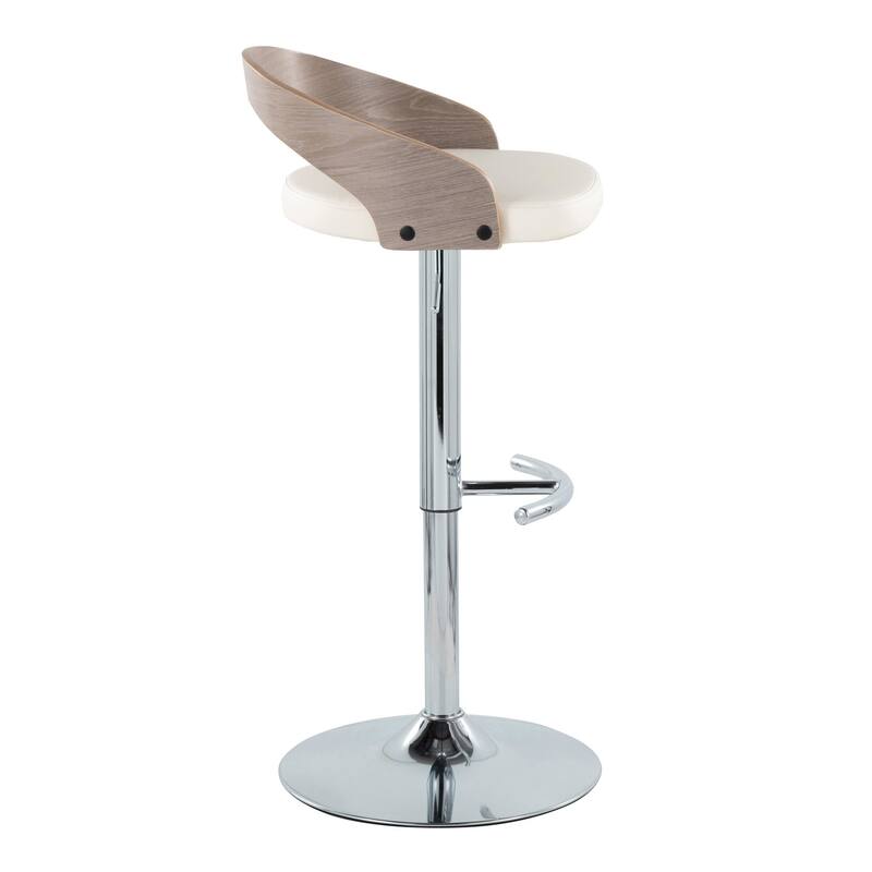 Grotto Adjustable Barstool with Chrome Base- Set Of 3