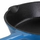 preview thumbnail 5 of 5, 8 Inch Round PreSeasoned Dual Pour Spout Enameled Cast Iron Frying Pan in Ocean Blue