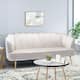 Reitz Glam Velvet Shell Sofa by Christopher Knight Home - 76.25" L x 29.25" W x 33.50" H - Beige + Gold