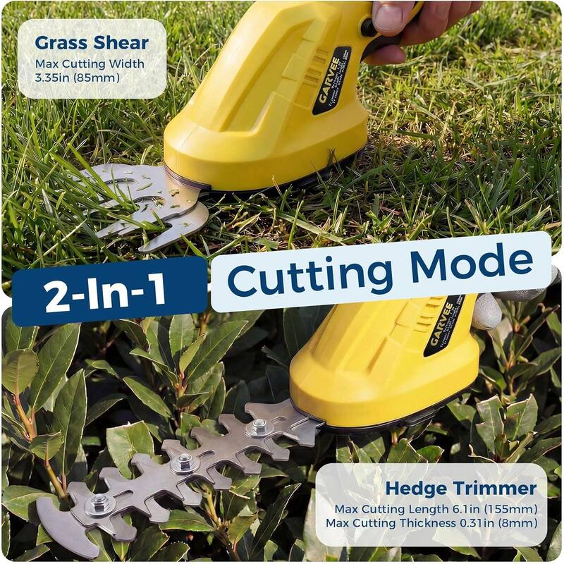 Lightweight 2 in 1 Electric Handheld Cordless Grass Trimmer Hedge Shears/ Grass Cutter