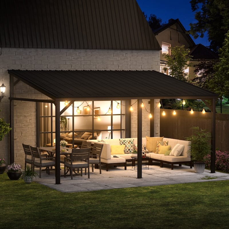 VEIKOUS 14 x 10 FT Aluminum Patio Pergola Gazebo for Outdoor