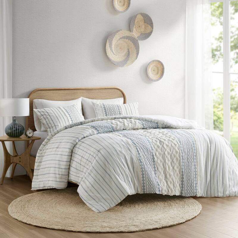 GDF Studio - Imani Cotton Printed Comforter Set with Chenille Detailing