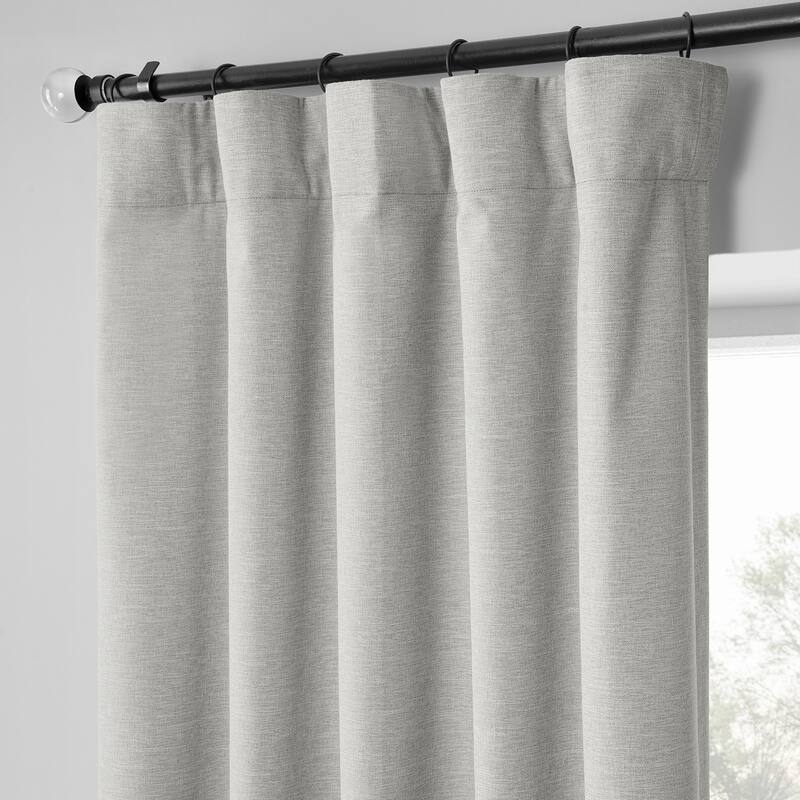 Exclusive Fabrics Boho Chic Faux Linen Blackout Curtains for Bedroom & Living Room Curtains - 2 Panel Drapes
