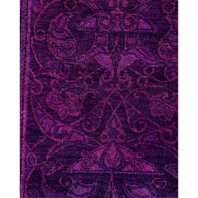 Contemporary Overdyed Wool Hand Knotted Runner - 2' 6" x 12' 5"