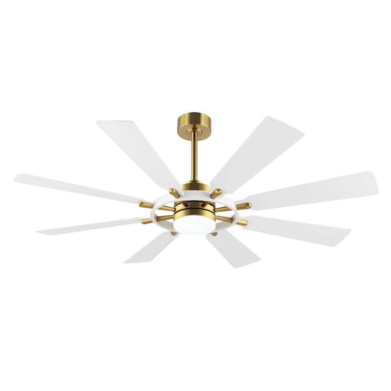 WINGBO 60-inch/72-inch 8-Blades Indoor DC Motor Ceiling Fan With LED Light and Remote Control