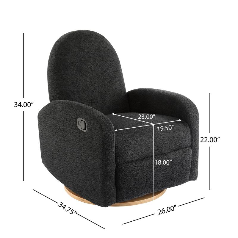 Roomfitters 360 Swivel Glider Recliner Chair, Modern Cozy Upholstered Accent Seating