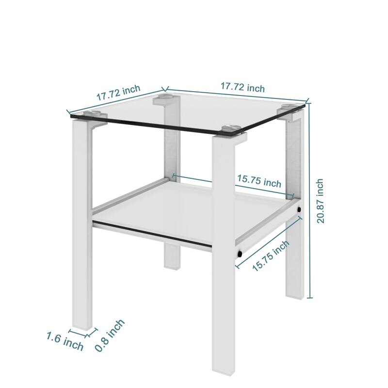 Glass 2 Layer Small Round Tea Table, Side Table