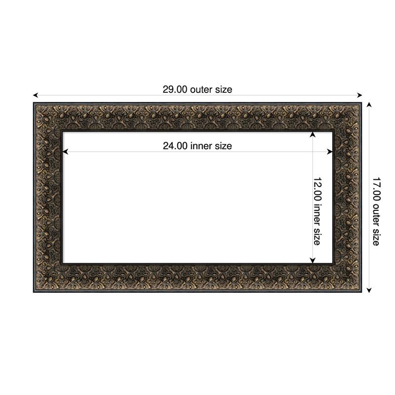 Amanti Art Intaglio Embossed Black Framed Dry Erase Magnetic Board - 29 x 17 in