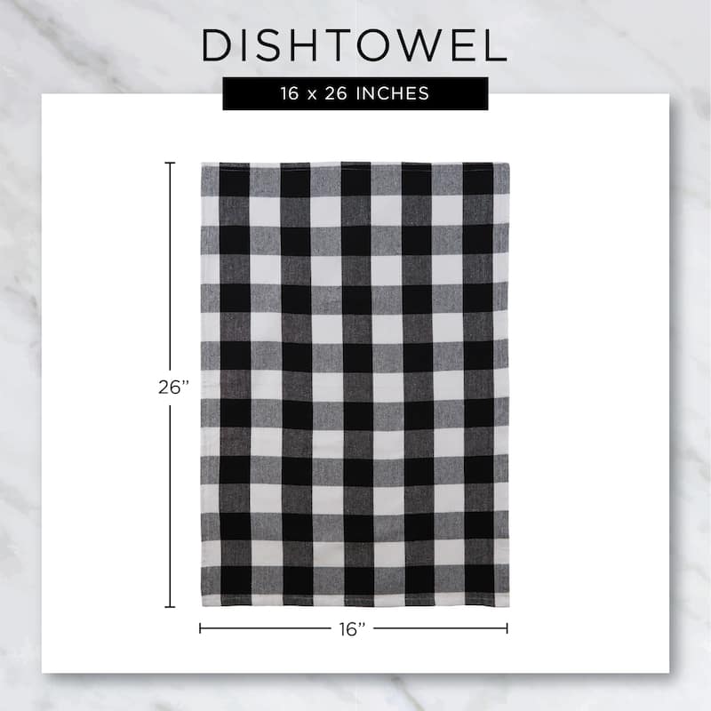 DII Solid Honey Gold Windowpane Terry Dishtowel 4 Piece