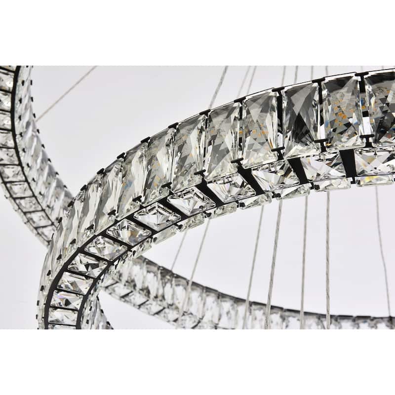 Indigo Home 41 inch LED four ring chandelier in black