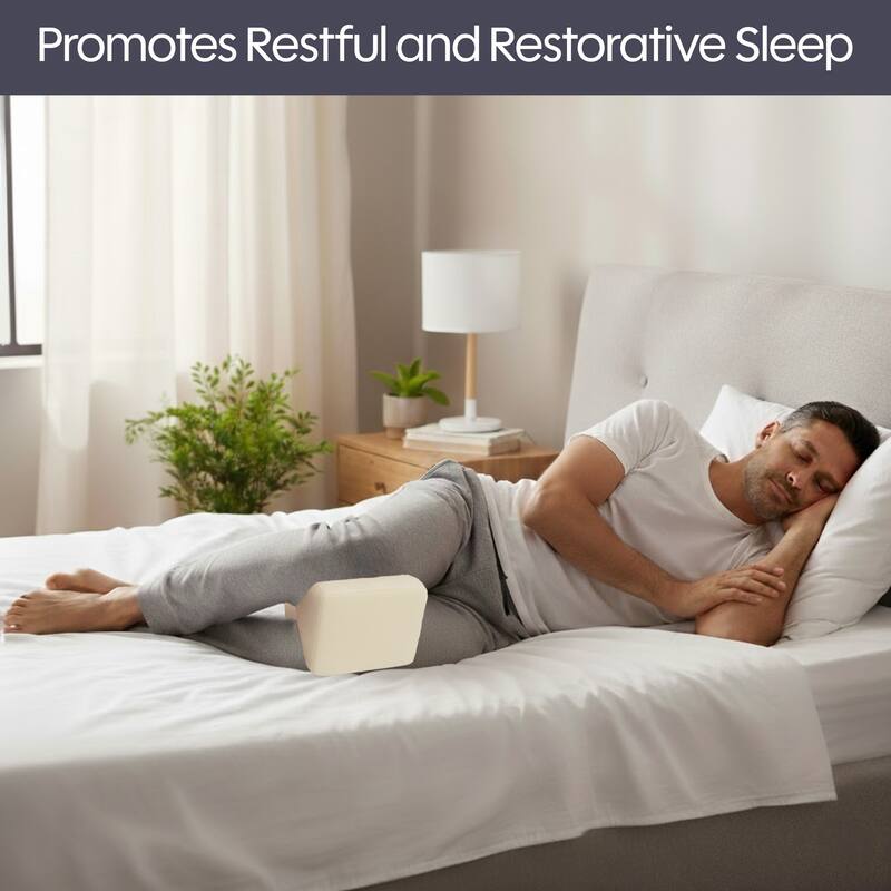 Remedy Knee Pillow for Side Sleepers - Contoured Memory Foam Leg Pillow for Pain Relief
