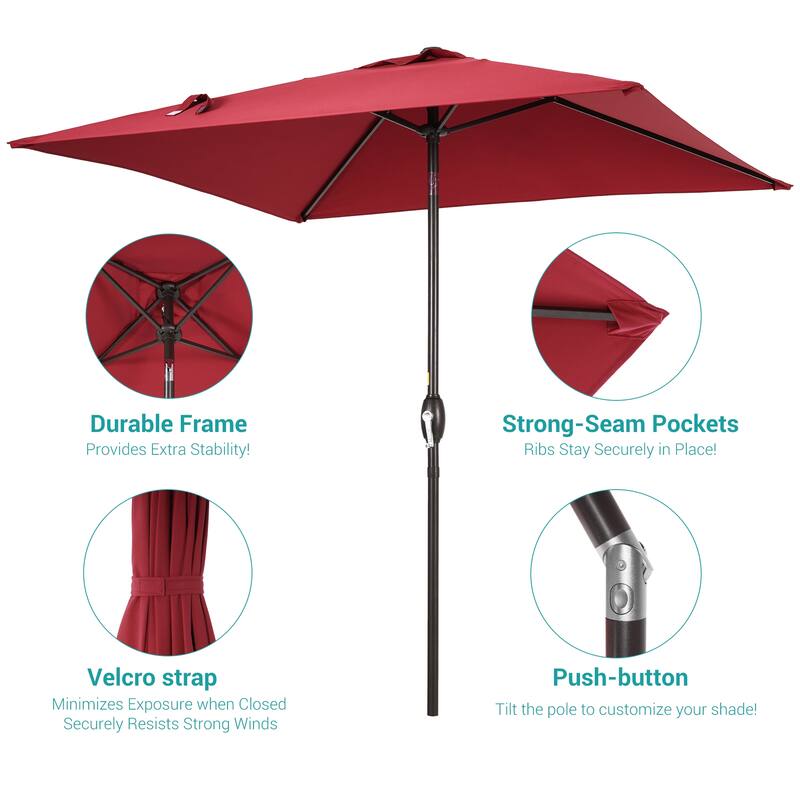 BONOSUKI 6.5x6.5Ft Patio Market Umbrella Weather-Resistant Frame