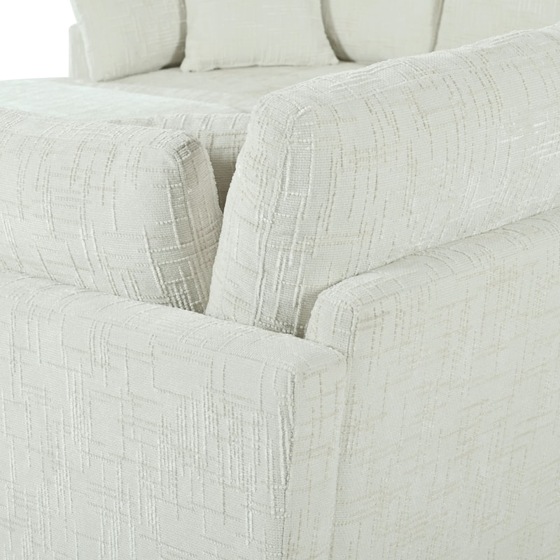 127 Inch U-Shaped Sectional Sofa with Movable Ottoman, 6-Piece Chenille Fabric Modular Couch with Pine Wood Frame