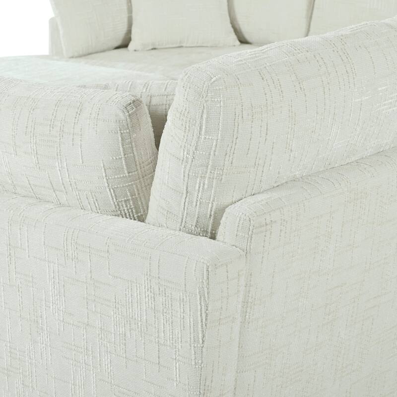 U-Shaped Sectional Sofa Convertible Modular Corner Couch with Movable Ottoman, Chenille Fabric Sofa Set