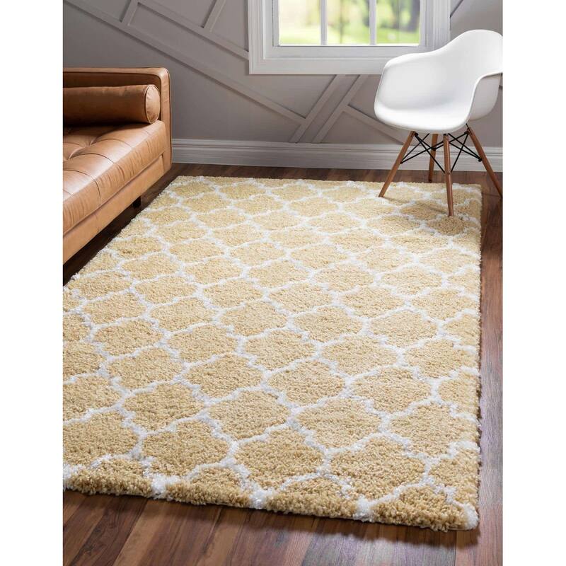 Shag Shoploni Collection Area Rug - 8'x10' - Yellow