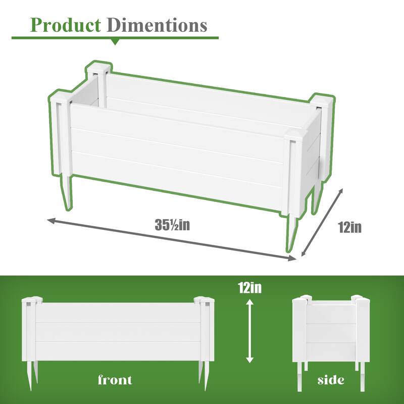 Outdoor PVC Privacy Raised Garden Bed Panels Planter Box With Ground Stakes