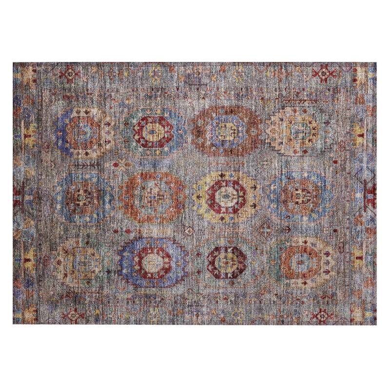 Machine Washable Indoor/ Outdoor Vintage Traditional Chantille Rug