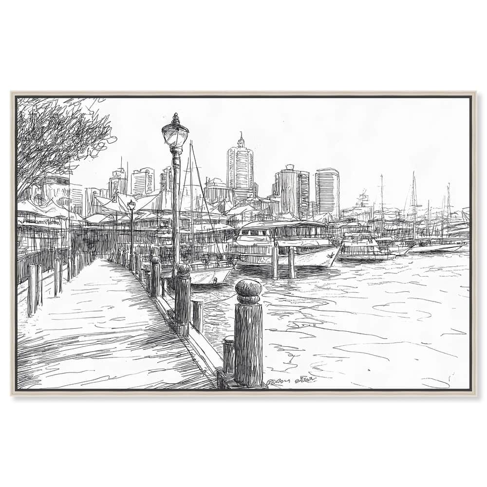 Harbour City Ink Canvas by Art Remedy