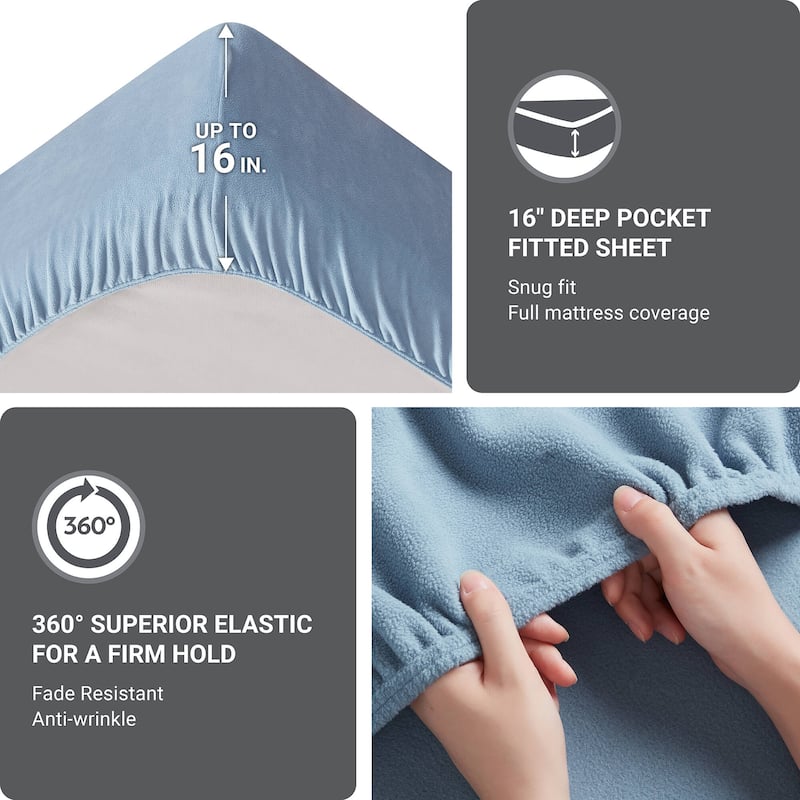 Madison Park Micro Fleece Bed Sheet Set