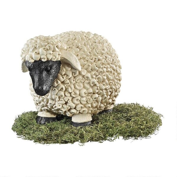 15" Sheep Grazing Hand-painted Garden Statue - N/A
