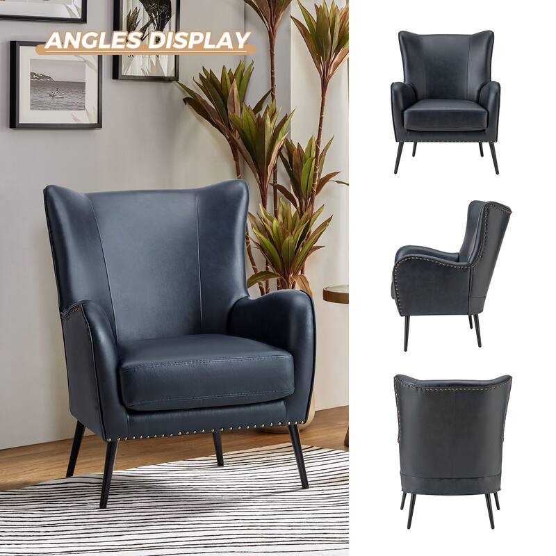 Invidiae Wooden Upholstered Armchair with Metal Legs