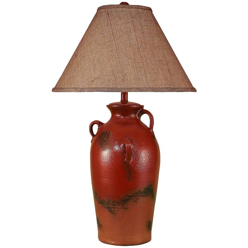 Casual 3-Handle Jug Table Lamp - Firebrick