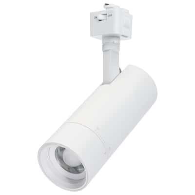 15W LED Track Head J-Style 20 to 50 Degree Adjustable Beam Spread CCT Selectable Matte White - Matte White