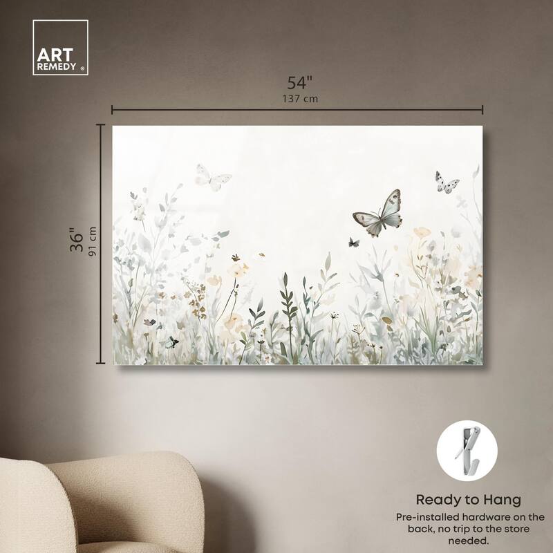 Butterfly Field Acrylic by Art Remedy, Ready to Hang