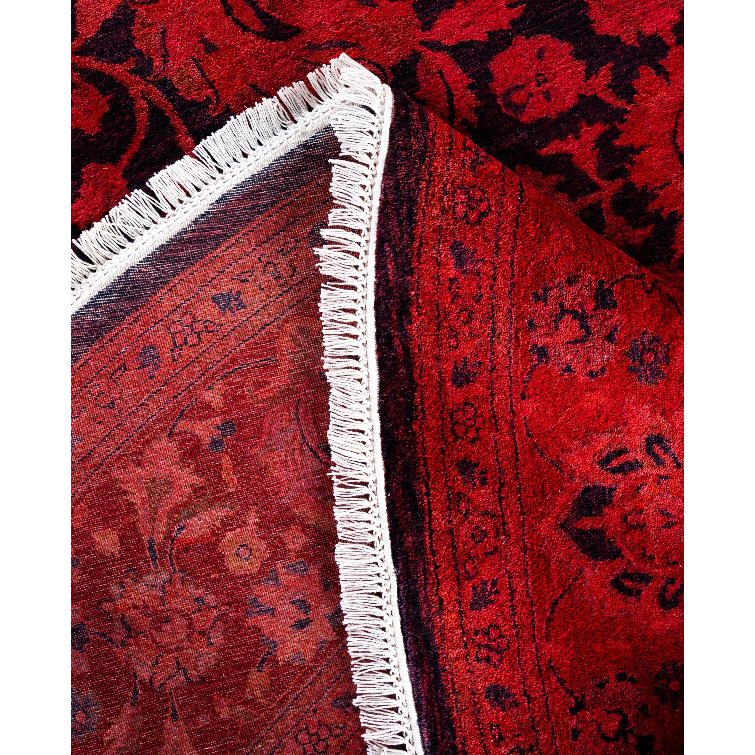 Overdyed Hand-Knotted Wool Modern-Contemporary Pink Area Rug 8' 1" x 8' 1"
