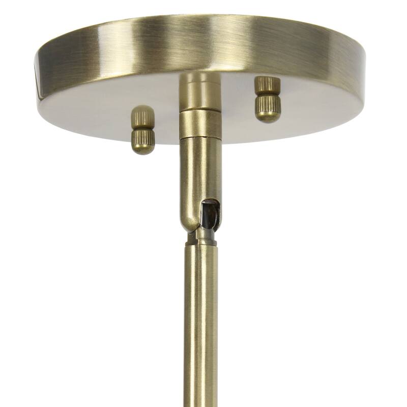 Craftsman 9.25" 1-Light Pendant - Antique Brass Metal & Glass - Kitchen Island Foyer Lighting - 9.5