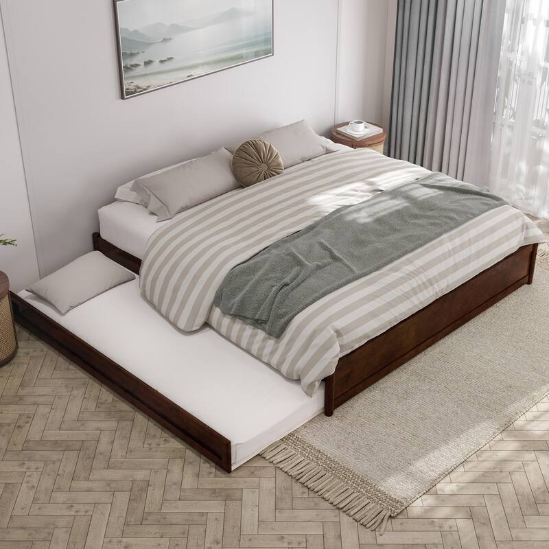 Barcelona Panel Platform Bed with Twin XL Trundle