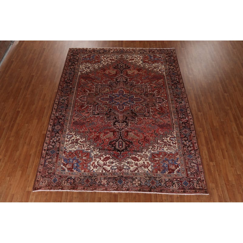 Traditional Vegetable Dye Heriz Persian Wool Area Rug Hand-knotted - 8'11" x 11'3"