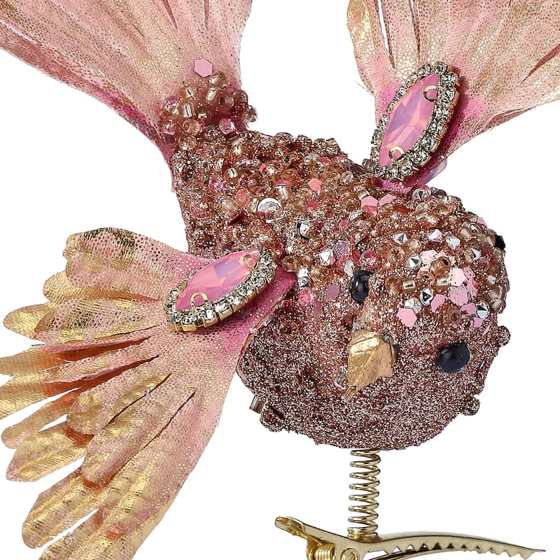 5.5" Glitter Bird With Clip Set of 3