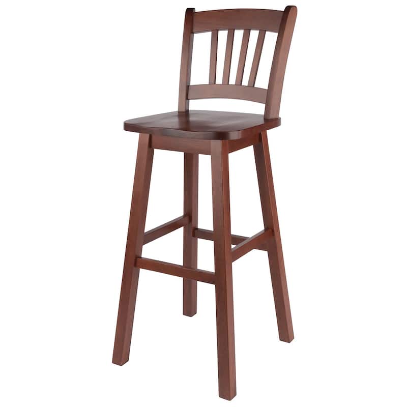 Fina Swivel Seat Bar Stool, Walnut - 16.38 x 18.82 x 43.68 inches