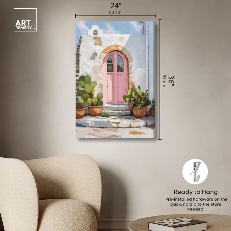 Pink Door I Canvas by Art Remedy, Gallery Wrapped