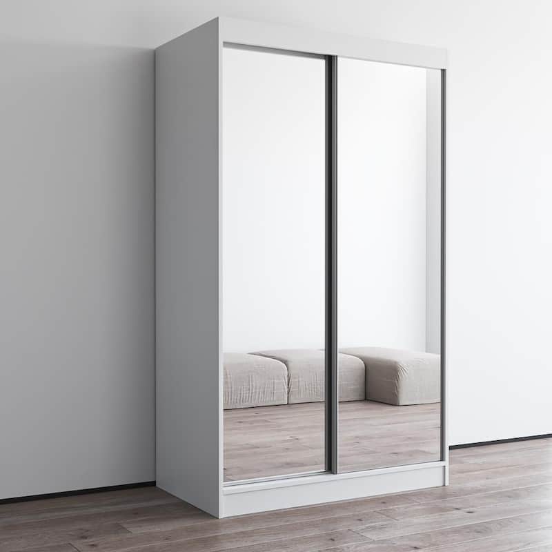 Copper Grove Parasol Modern Glossy Mirrored 2-door Wardrobe Armoire