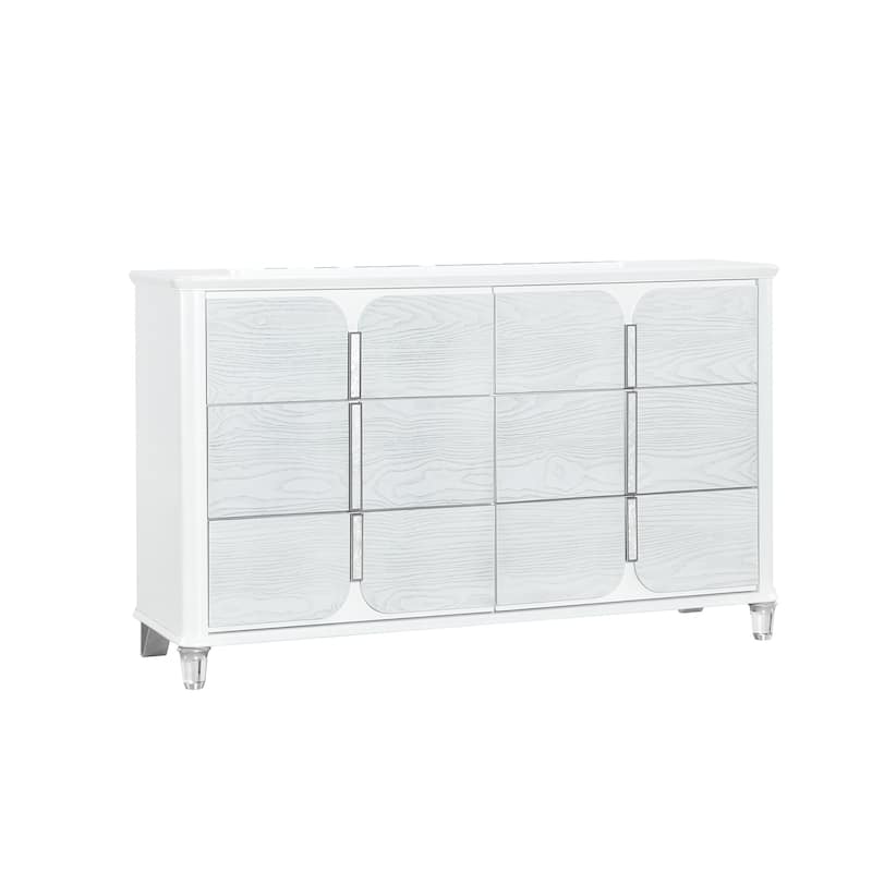 HomeRoots 63" Gray Wood Six Drawer Double Dresser