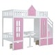 preview thumbnail 17 of 52, Solid Wood Bunk Bed Frame with 2 Drawers, Storage Stairs and Adjustable Table, Bunk Bed Turn into Upper Bed and Down Desk