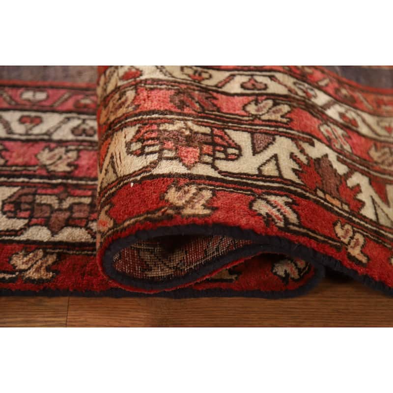 Blue Ardebil Persian Runner Rug Hand-knotted Vintage Wool Carpet - 4'4"x 10'4"