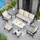 preview thumbnail 22 of 66, MAISON ARTS 5/7/9-Seat Patio Conversation Set, Outdoor Sofa Set with Single Sofa Chairs, 3-Seater Sofa, Ottoman and Coffee Table