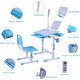 preview thumbnail 4 of 19, Kids Art Desk Drafting Table Desk Set with Adjustable Height, 40-Degree Tiltable Children Desktop, LED Light, Bookstand