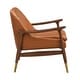 preview thumbnail 5 of 7, Mid-Century Faux Leather Accent Chair with Cushioned Seat