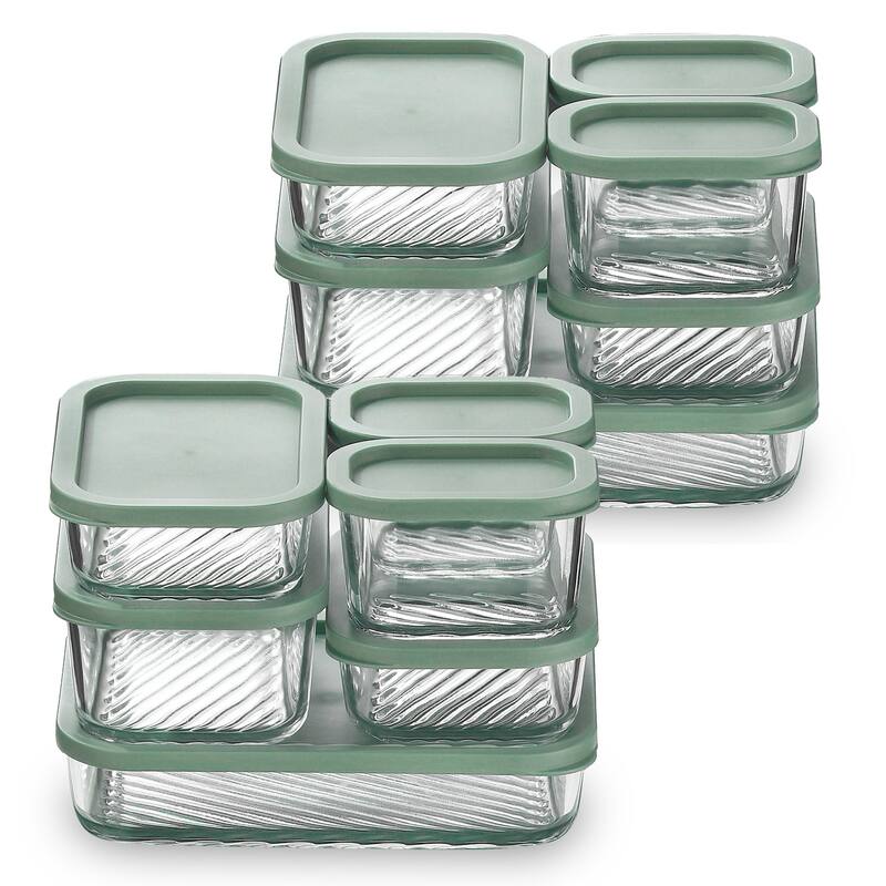 Empyrean Modular Glass Container - Sage Green - 12 Pack