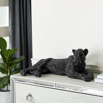 Polystone Glam Sculpture Leopard 9 x 26 x 12 - 26 x 12 x 9