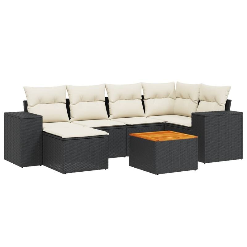 vidaXL Garden Sofa Set Black