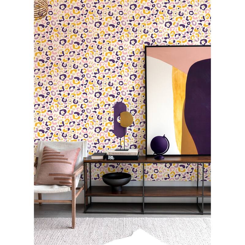 Aelfie Multi Purple Leopard Spots Peel & Stick Wallpaper