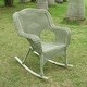 preview thumbnail 11 of 10, International Caravan Chelsea Resin Wicker Porch Rocker Antique Moss